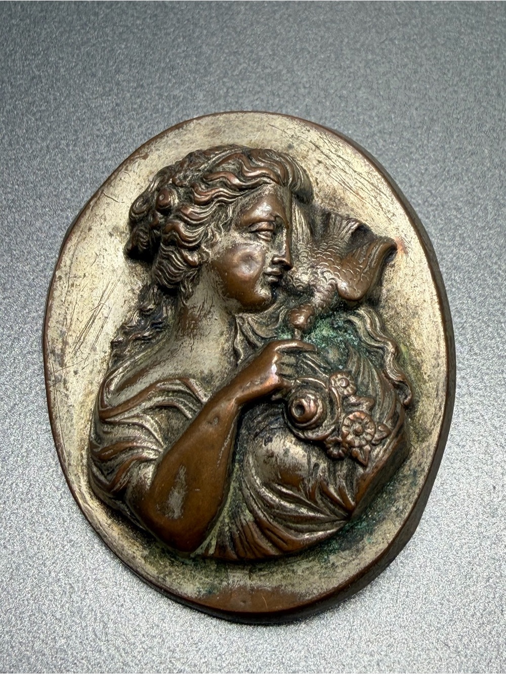 Victorian High Relief Metal Cameo #p05 - Picture 2 of 3
